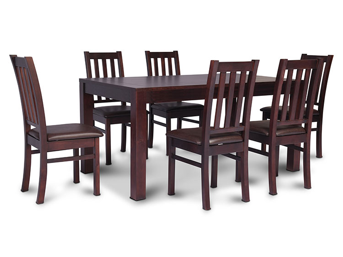 JUEGO DE COMEDOR CIC ÑUBLE PU 6 SILLAS CHOCOLATE 6