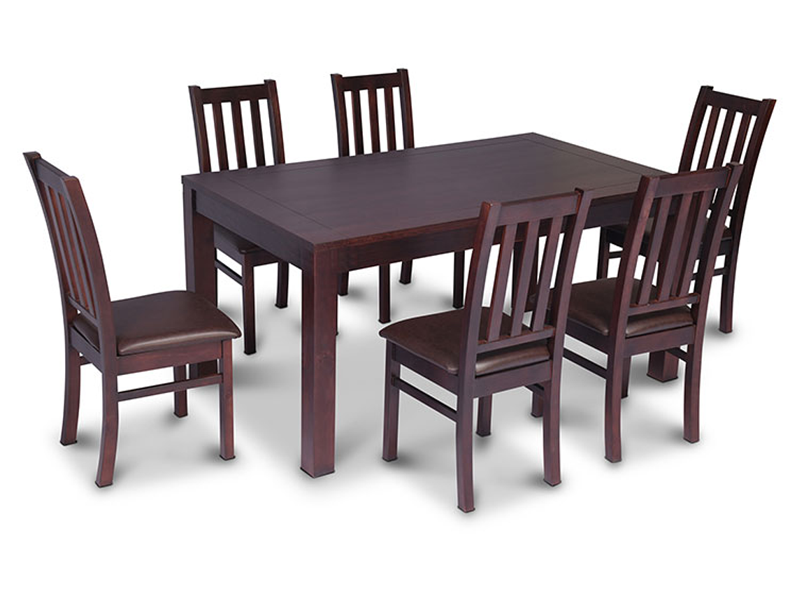 JUEGO DE COMEDOR CIC ÑUBLE PU 6 SILLAS CHOCOLATE 7