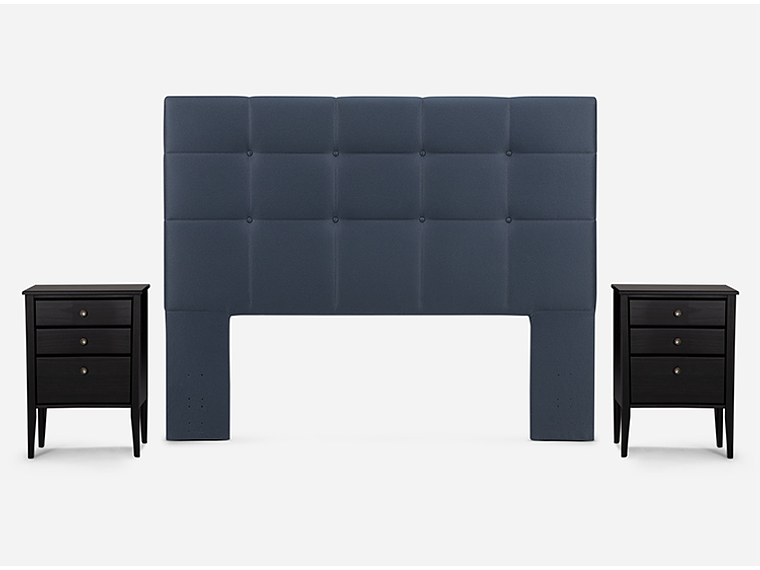 JUEGO DE DORMITORIO ROSEN CAMA EUROPEA INDIE BD 2 PLAZAS + SET ISSEY AZUL 3