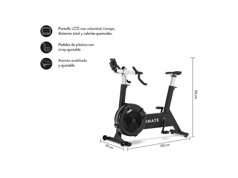 BICICLETA ESTÁTICA ULTIMATE FITNESS AB CAPACIDAD 160 KG AIR BIKE 3