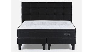 JUEGO DE DORMITORIO ROSEN CAMA EUROPEA TEMPO KING + RESPALDO ISSEY GRAFITO