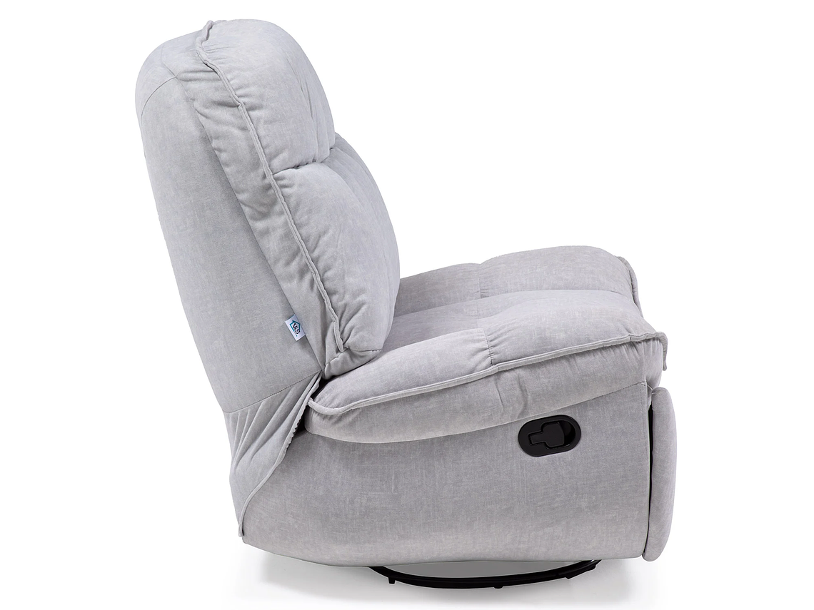 BERGERE VYS SPA MILLENIUM WHITE ACERO FELPA BLANCO INVIERNO MECEDOR GIRATORIO Y RECLINABLE 5