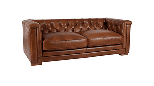 SOFÁ CIC CHESTERFIELD SIENA 3 CUERPOS CUERO CHOCOLATE