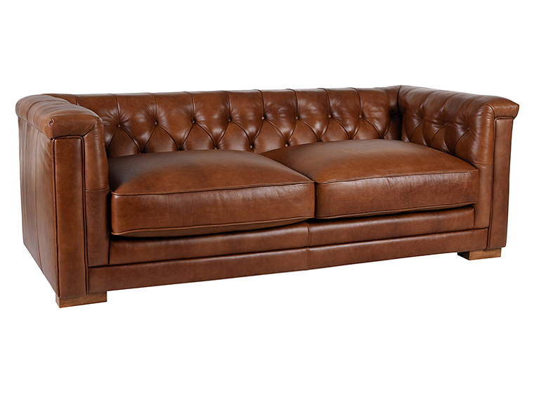 SOFÁ CIC CHESTERFIELD SIENA 3 CUERPOS CUERO CHOCOLATE 1