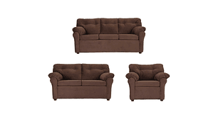 JUEGO LIVING MUEBLES AMÉRICA 321 TELA CHOCOLATE