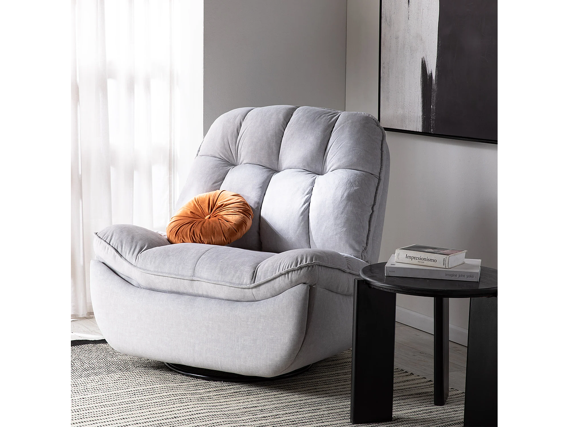 BERGERE VYS SPA MILLENIUM WHITE ACERO FELPA BLANCO INVIERNO MECEDOR GIRATORIO Y RECLINABLE 8