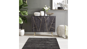 COMODA MONG DE MADERA Y ACERO COLOR NEGRO