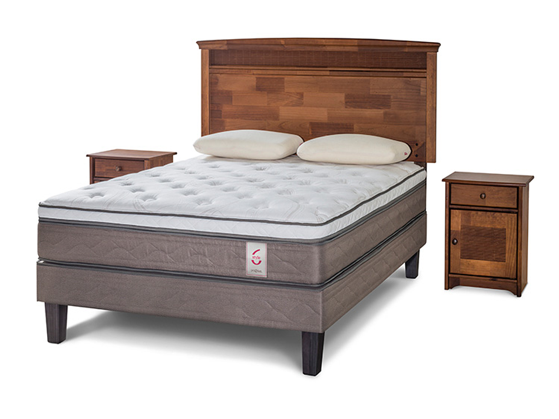 JUEGO DE DORMITORIO ROSEN CAMA EUROPEA NEW STYLE 6 2 PLAZAS + MUEBLES VENETO + TEXTIL 1