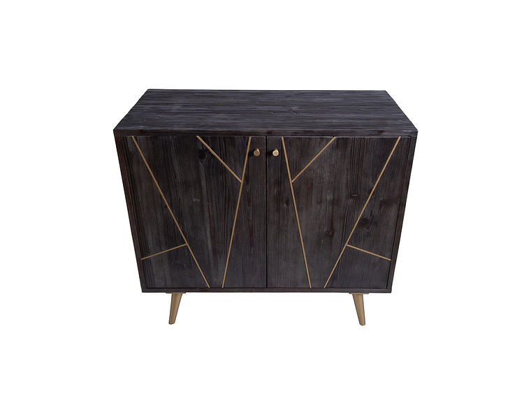 COMODA MONG DE MADERA Y ACERO COLOR NEGRO 3