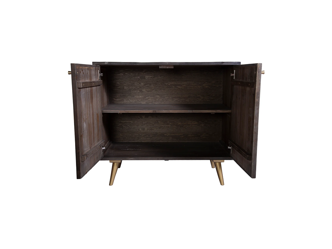 COMODA MONG DE MADERA Y ACERO COLOR NEGRO 4