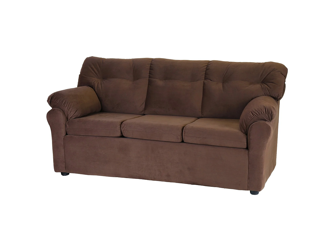 JUEGO LIVING MUEBLES AMÉRICA 321 TELA CHOCOLATE 4