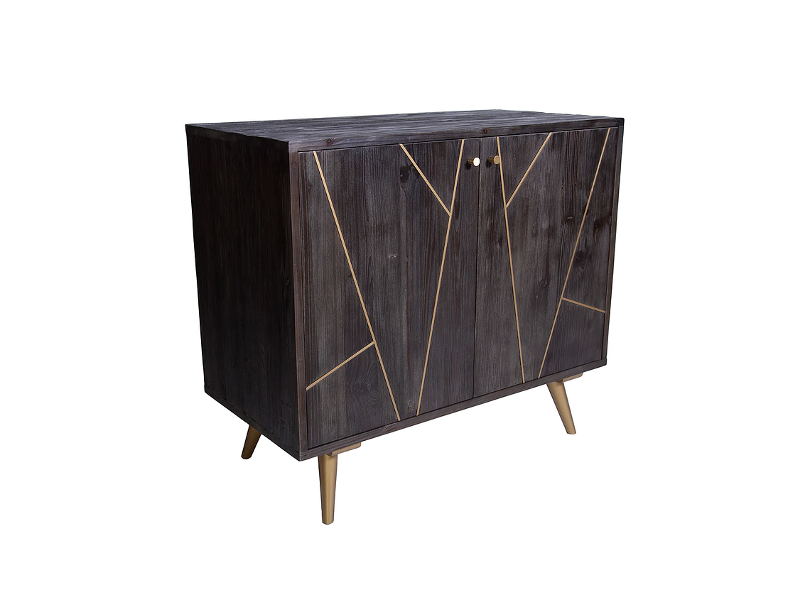 COMODA MONG DE MADERA Y ACERO COLOR NEGRO 5