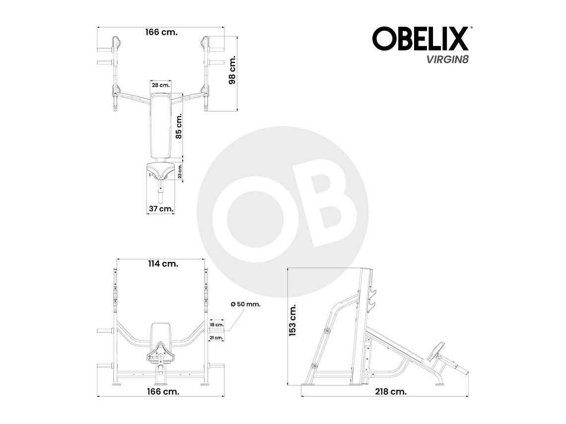 Banco Olímpico Inclinado V8 Series | Obelix 3