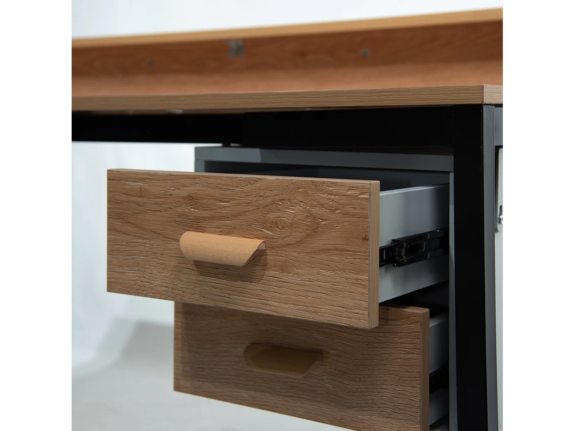 ESCRITORIO NECTAR MADERA ACACIA 2 GAVETAS 85*140*62CM METAL 3