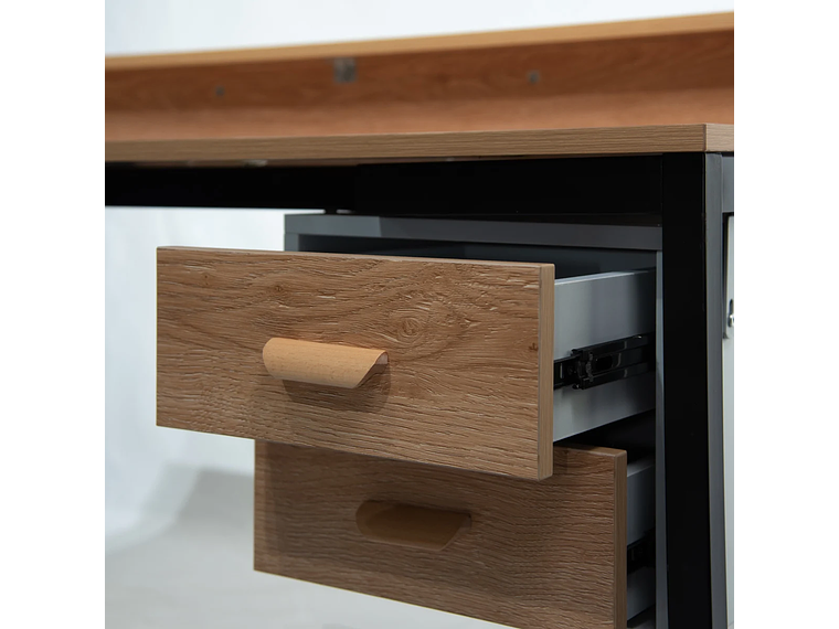 ESCRITORIO NECTAR MADERA ACACIA 2 GAVETAS 85*140*62CM METAL 3