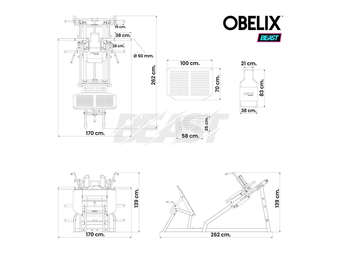 Prensa Hack 35º Lineal Beast | Obelix 4