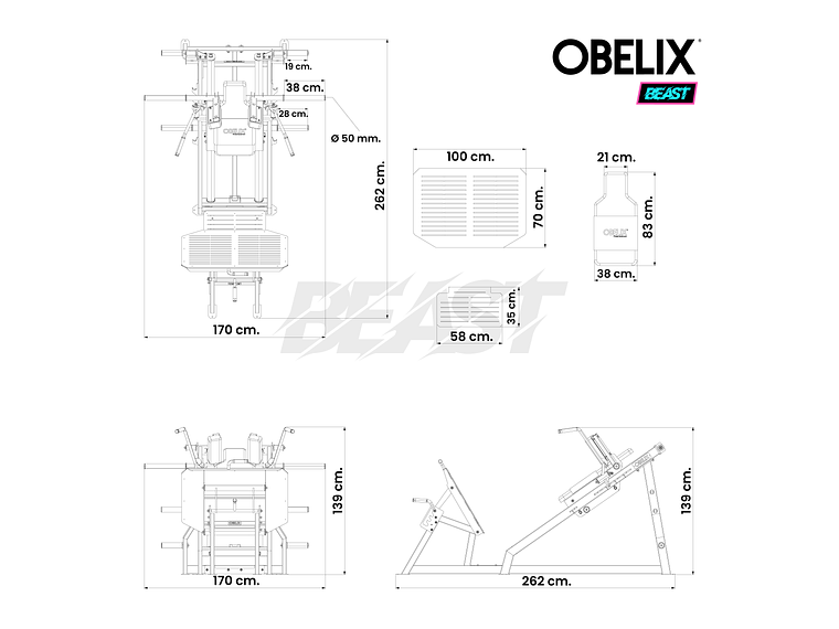 Prensa Hack 35º Lineal Beast | Obelix 4