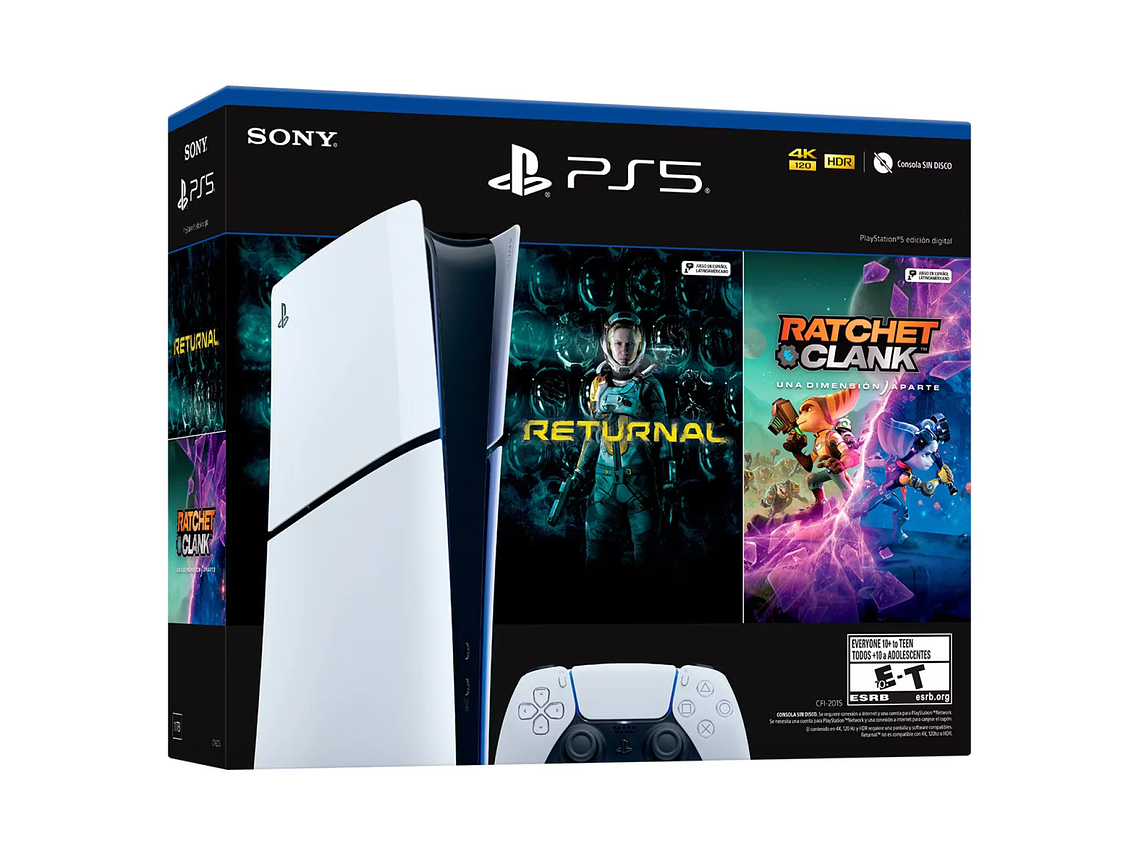 CONSOLA PS5 PLAYSTATION 5 SLIM DIGITAL + 2 JUEGOS 5