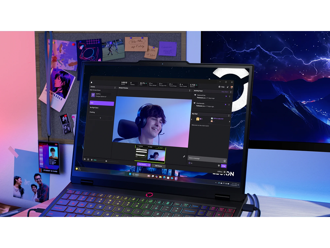 NOTEBOOK GAMER LEGION 5I 10MA GEN INTEL CORE ULTRA 9 32GB RAM 1TB SSD NVIDIA RTX 5070 15,1' WQXGA 6