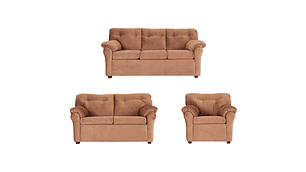 JUEGO LIVING MUEBLES AMÉRICA 321 TELA TOSTADO