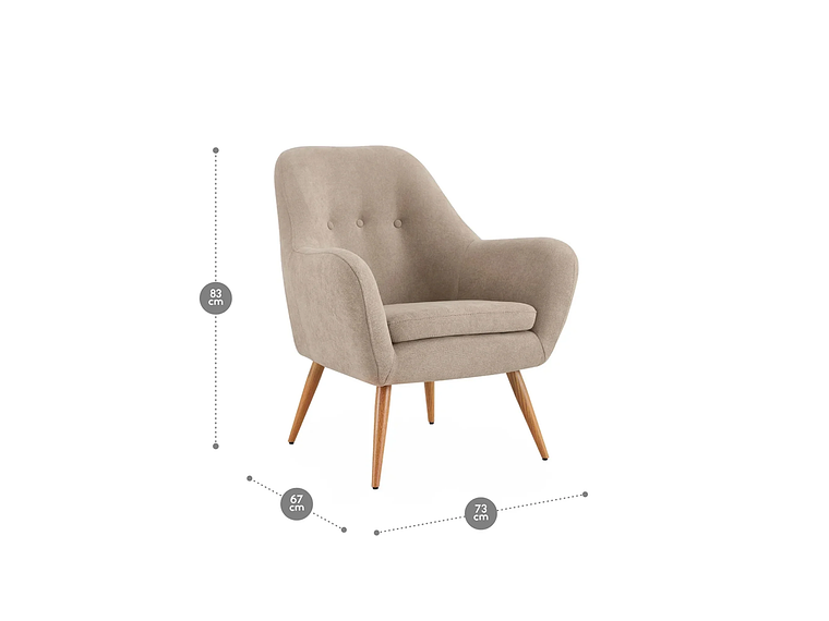 POLTRONA ROSEN BARTOLO 1 CUERPO TAUPE 2