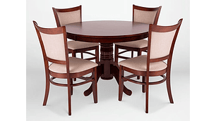 JUEGO DE COMEDOR CIC CALABRIA 4 SILLAS ARENA CHOCOLATE