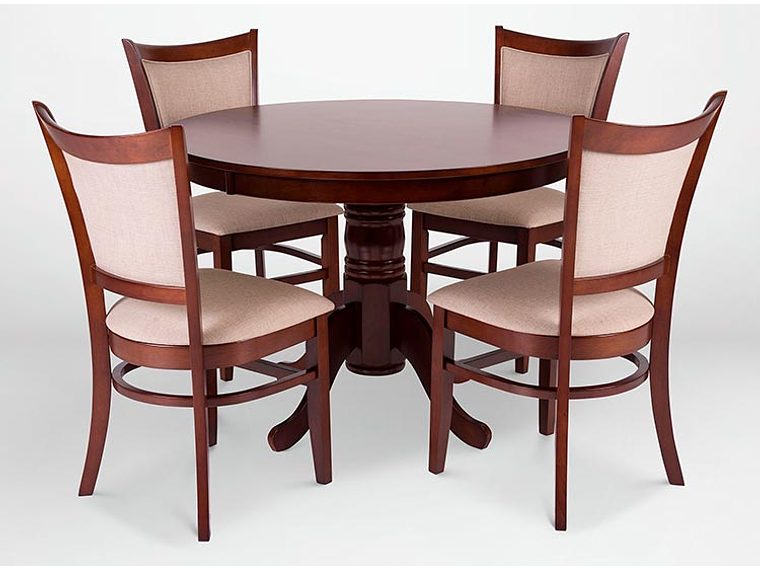 JUEGO DE COMEDOR CIC CALABRIA 4 SILLAS ARENA CHOCOLATE 1