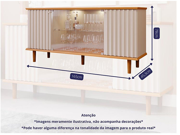 BUFFET DECOCASA JANICE LED OFF WHITE 2