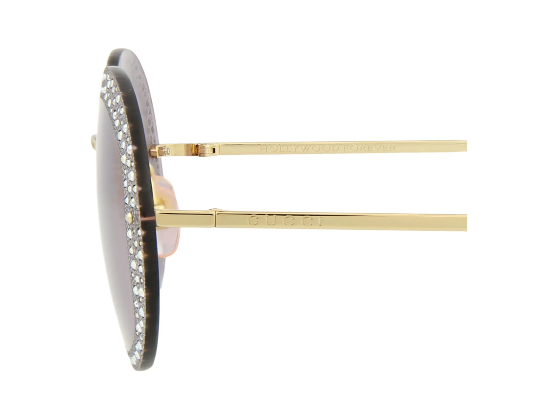 GAFAS DE SOL GUCCI DE METAL CON MONTURA REDONDA PARA MUJER EN DORADO VIOLETA 3