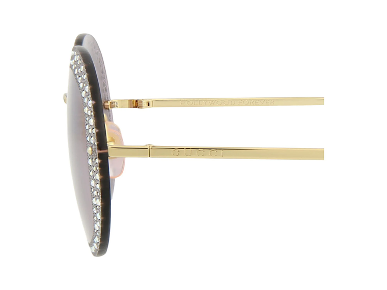 GAFAS DE SOL GUCCI DE METAL CON MONTURA REDONDA PARA MUJER EN DORADO VIOLETA 3