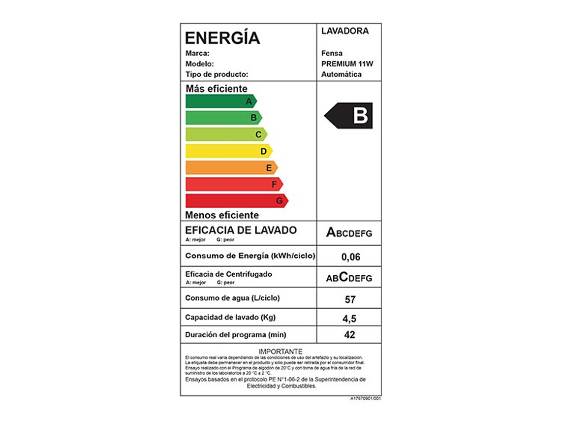 LAVADORA CARGA FRONTAL FENSA PREMIUM CARE 11W 11KG BLANCO 2