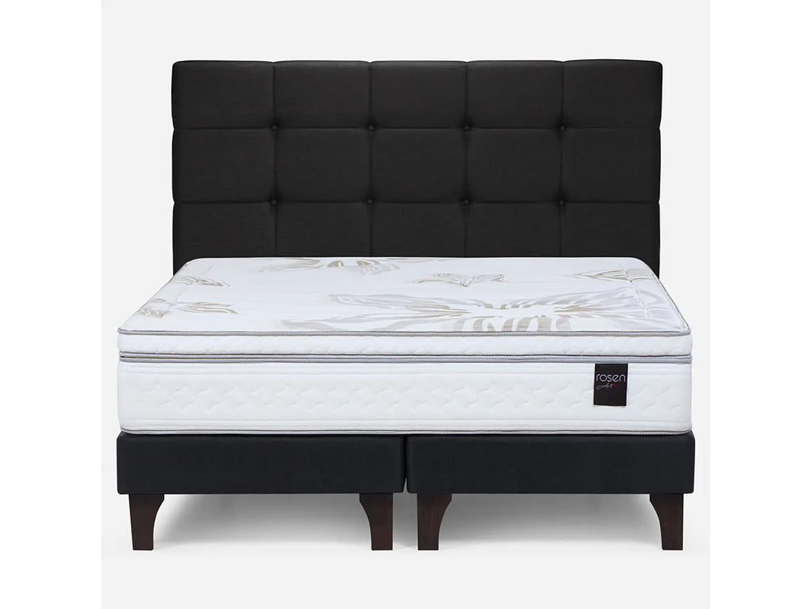 JUEGO DE DORMITORIO ROSEN ART 4 2PL B/D + RESPALDO ISSEY GRAFITO 1