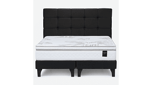 JUEGO DE DORMITORIO ROSEN ART 4 2PL B/D + RESPALDO ISSEY GRAFITO