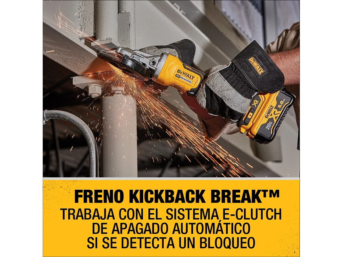 ESMERIL ANGULAR DEWALT 4-1/2 20 V + 1 BAT 5 AH DCG413P1 9