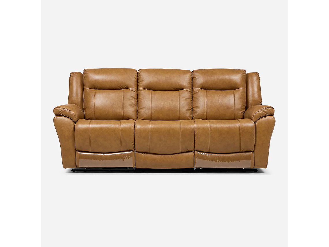 SOFÁ RECLINABLE RIMINI 3 CUERPOS ELÉCTRICO CUERO WHISKEY 5