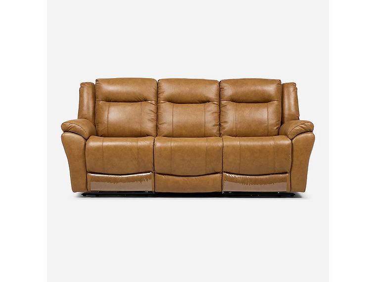 SOFÁ RECLINABLE RIMINI 3 CUERPOS ELÉCTRICO CUERO WHISKEY 5