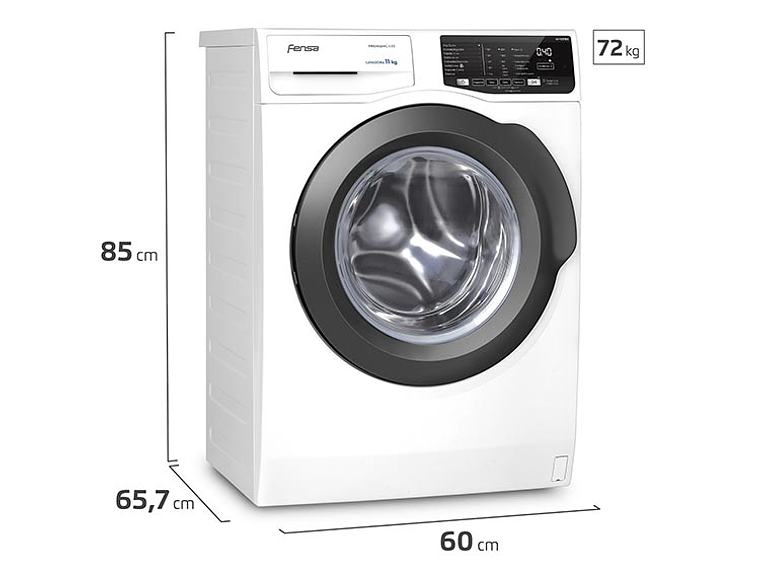 LAVADORA CARGA FRONTAL FENSA PREMIUM CARE 11W 11KG BLANCO 4