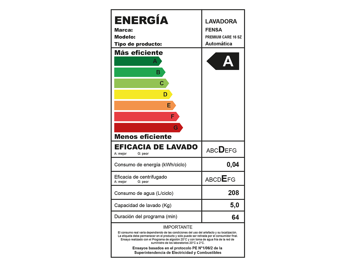 LAVADORA AUTOMÁTICA PREMIUM CARE 16SZ FENSA CARGA SUPERIOR 16KG 10