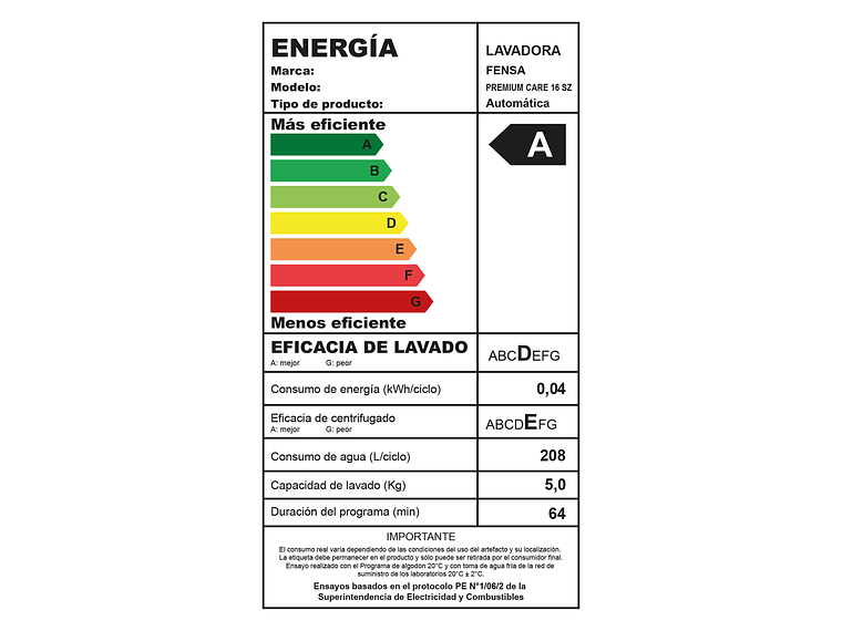 LAVADORA AUTOMÁTICA PREMIUM CARE 16SZ FENSA CARGA SUPERIOR 16KG 10