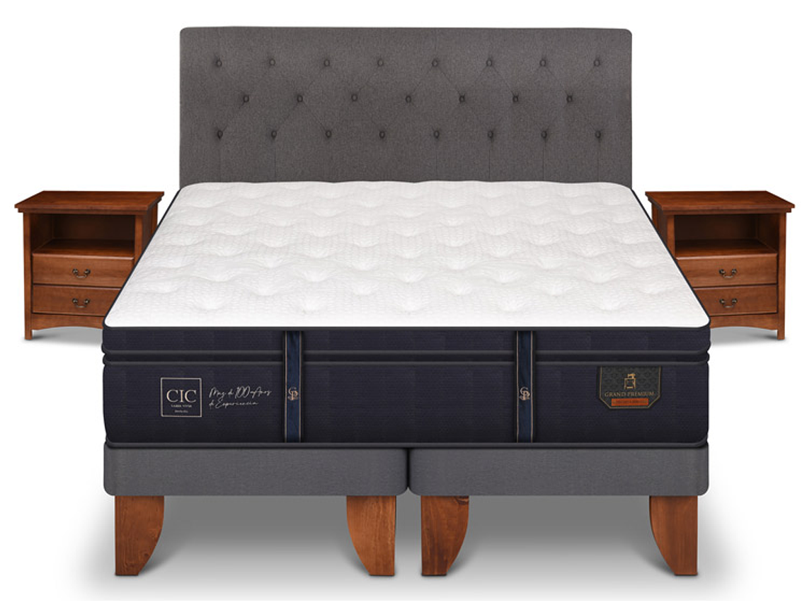 JUEGO DE DORMITORIO CIC CAMA EUROPEA GRAND PREMIUM KING + SET KAVERY 1