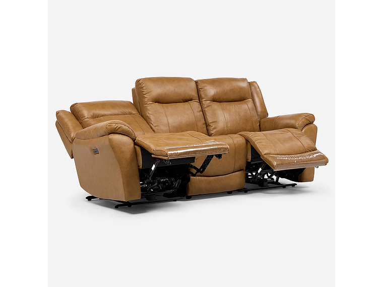 SOFÁ RECLINABLE RIMINI 3 CUERPOS ELÉCTRICO CUERO WHISKEY 7