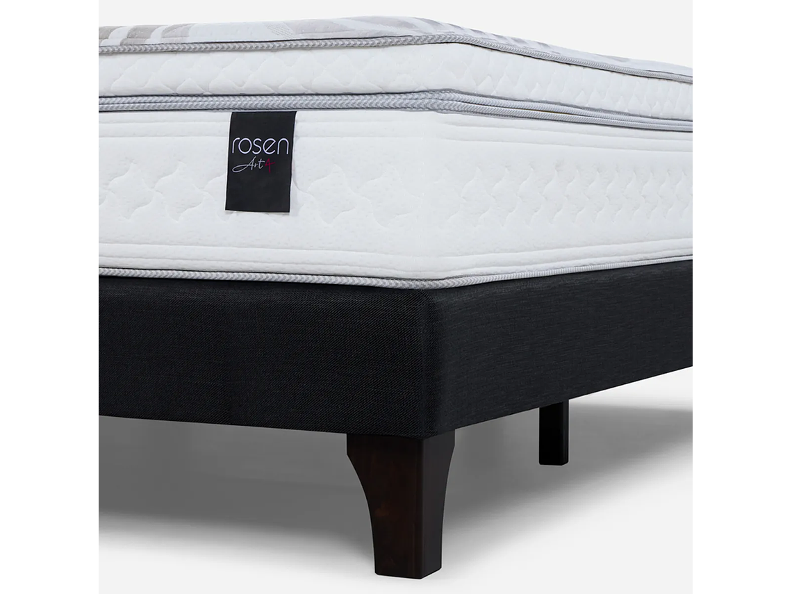 JUEGO DE DORMITORIO ROSEN ART 4 2PL B/D + RESPALDO ISSEY GRAFITO 5