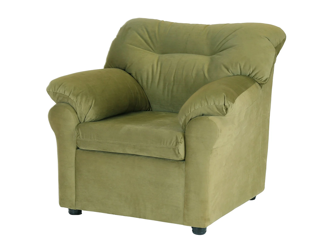 JUEGO LIVING MUEBLES AMÉRICA 321 TELA VERDE MUSGO 2