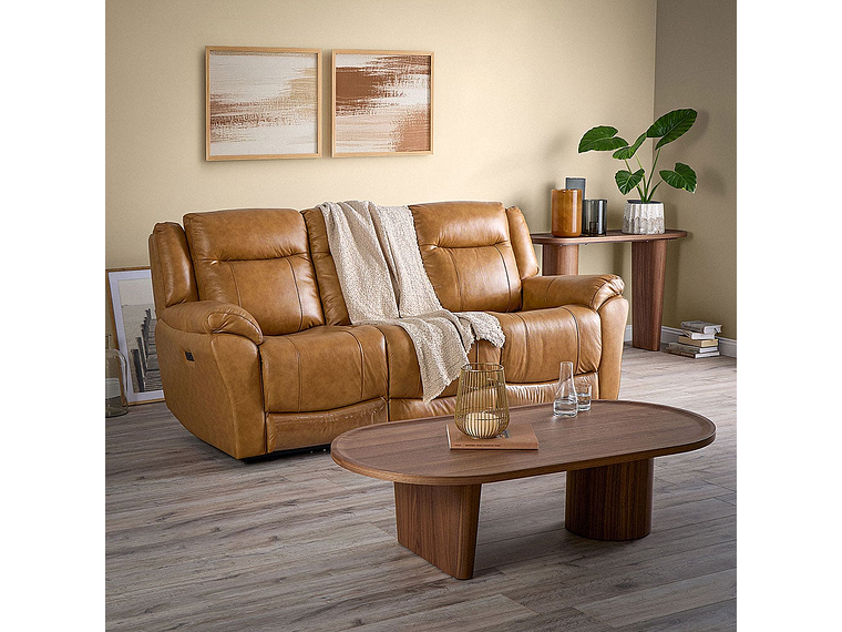 SOFÁ RECLINABLE RIMINI 3 CUERPOS ELÉCTRICO CUERO WHISKEY 8