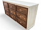 CÓMODA CON 9 CAJONES DE MADERA TAIKKEE COLOR BLANCO DECAPADO Y NOGAL - Miniatura 1