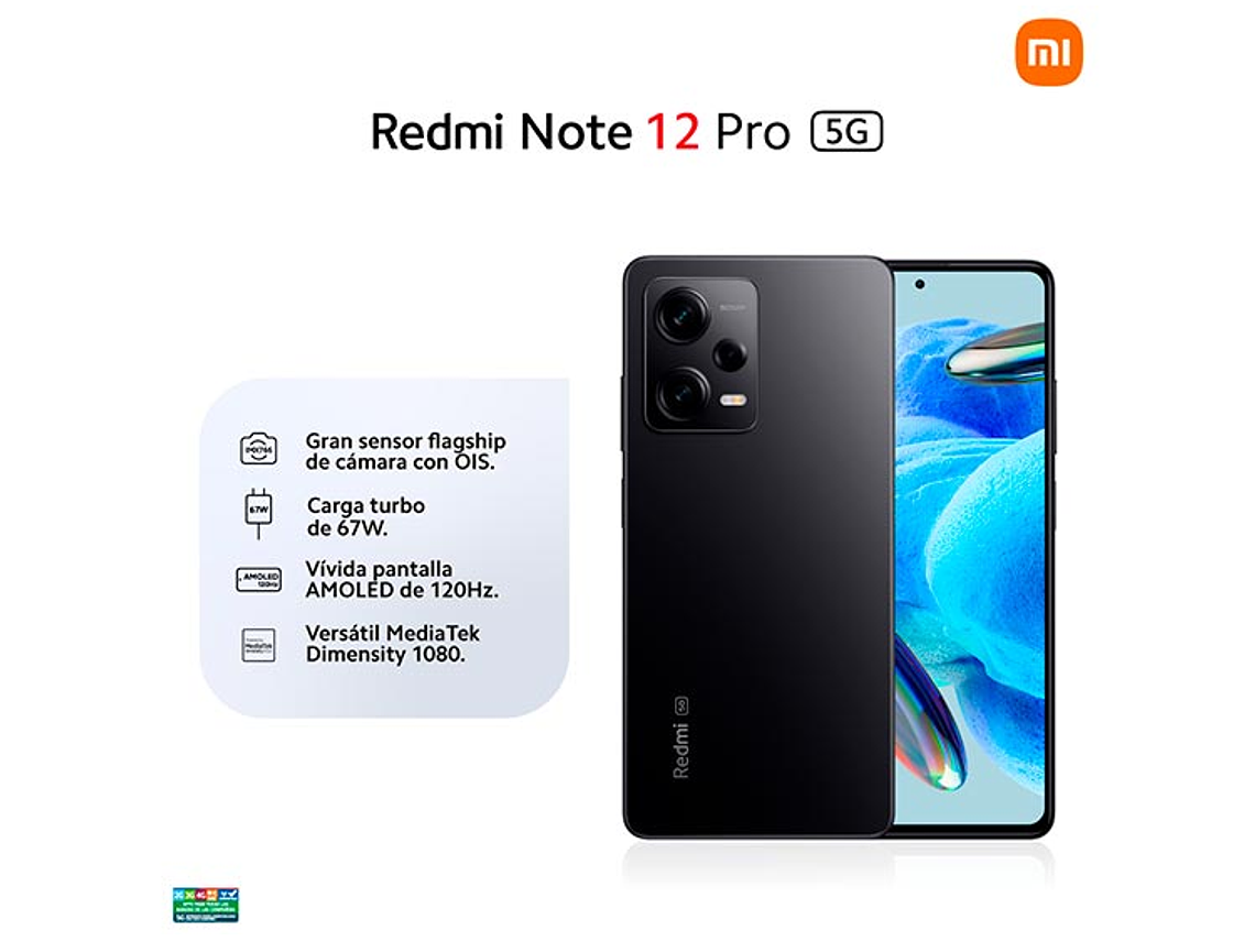 CELULAR XIAOMI REDMI NOTE 12 PRO 5G 256 GB 8 GB RAM 16MP 6.6