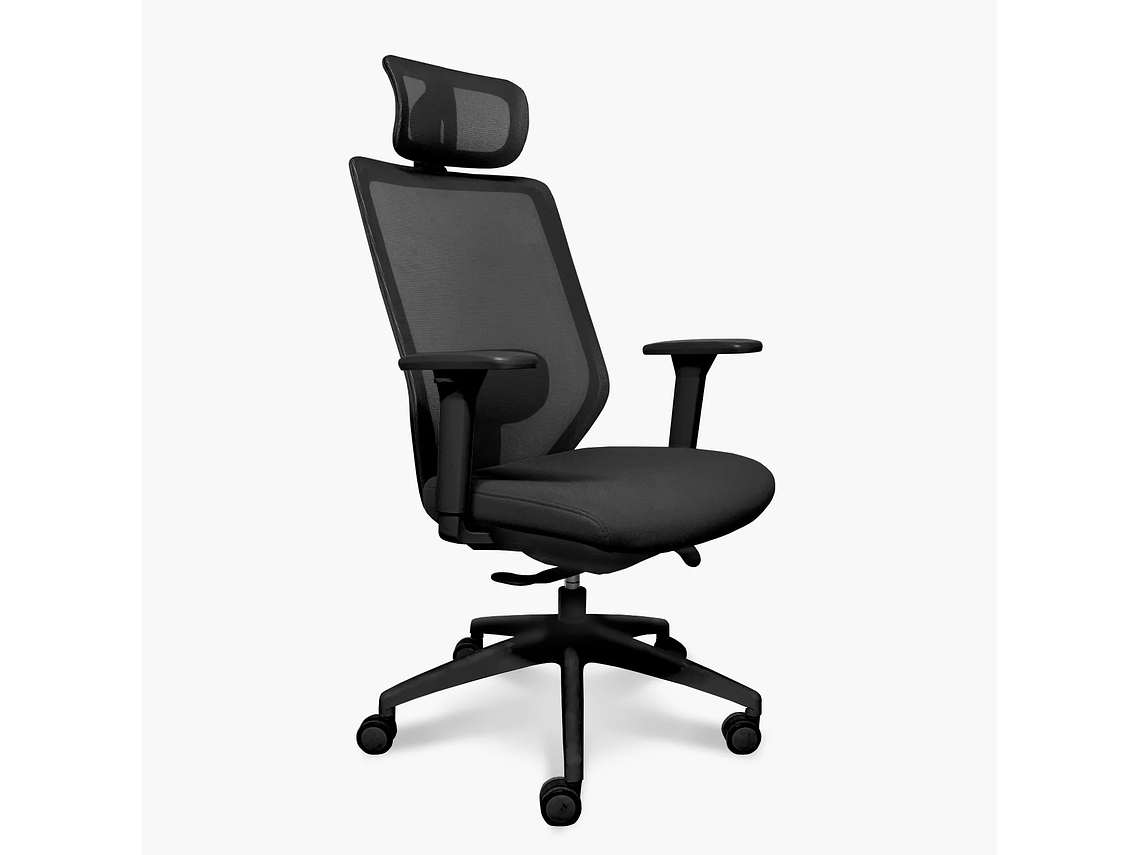 SILLA OFICINA FOCUS NEGRO CON CABECERO FORM 2