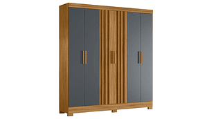 CLÓSET DI PORETTI DESIGN CINZA VALENCIA 6 PUERTAS 2 CAJONES CAFÉ