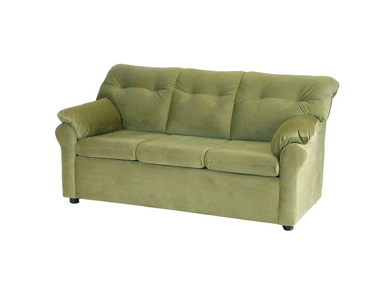 JUEGO LIVING MUEBLES AMÉRICA 321 TELA VERDE MUSGO 4