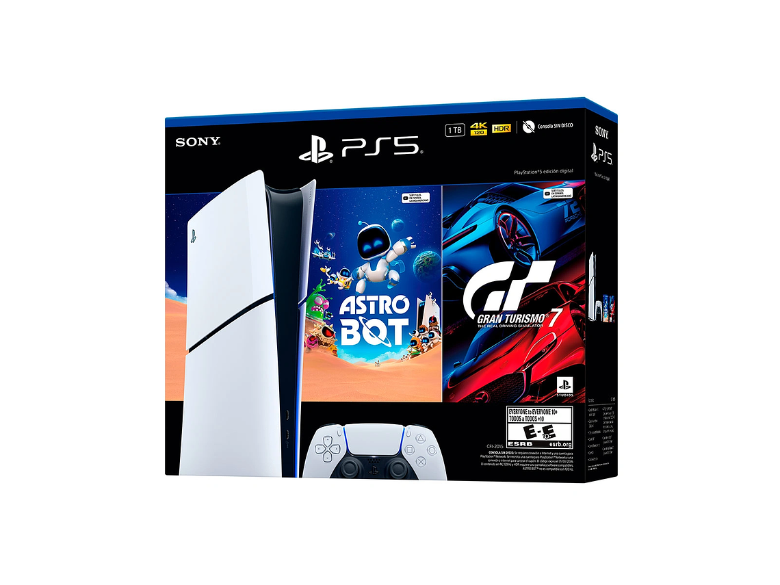 CONSOLA PLAYSTATION 5 EDICIÓN DIGITAL CON ASTRO BOT Y GRAN TURISMO 7 3